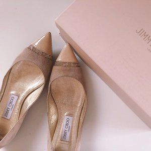 Jimmy Choo Suede and Lace Flat